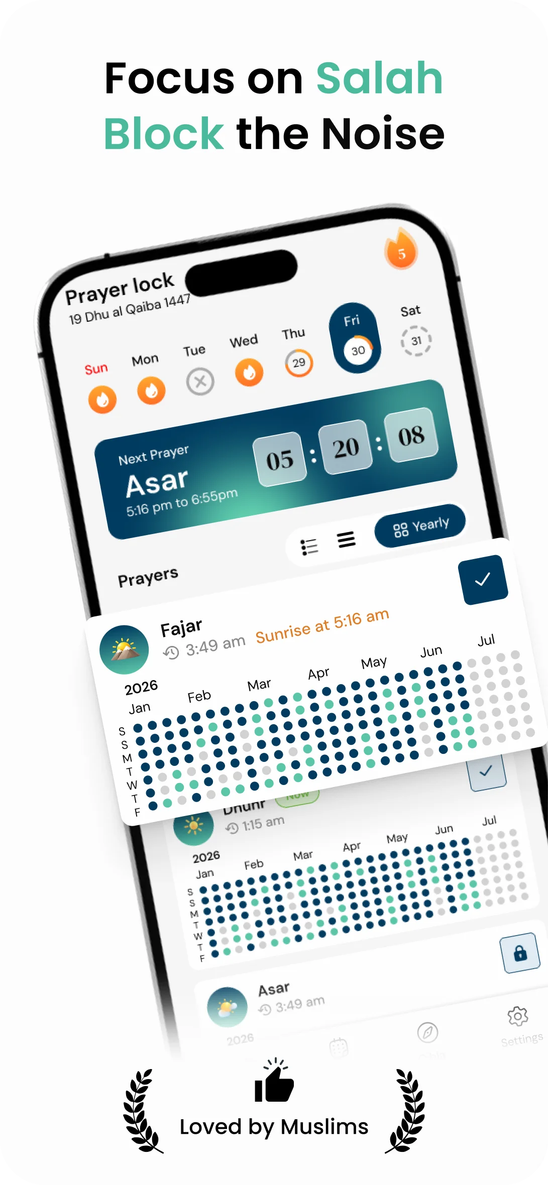 Focus on Salah and block the noise with the FiveSalah prayer dashboard